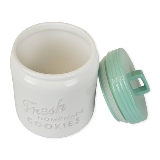 DII® 9" Aqua & White Ceramic Cookie Jar